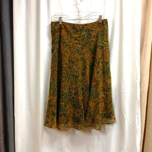 Jones New York 100% wool A-line fitted waist skirt, autumn colors S 10 Gorgeous